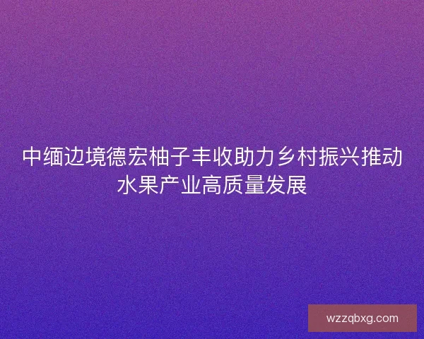 中缅边境德宏柚子丰收助力乡村振兴推动水果产业高质量发展